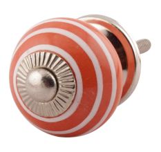 Orange Striped Small Ceramic Dresseer Knobs